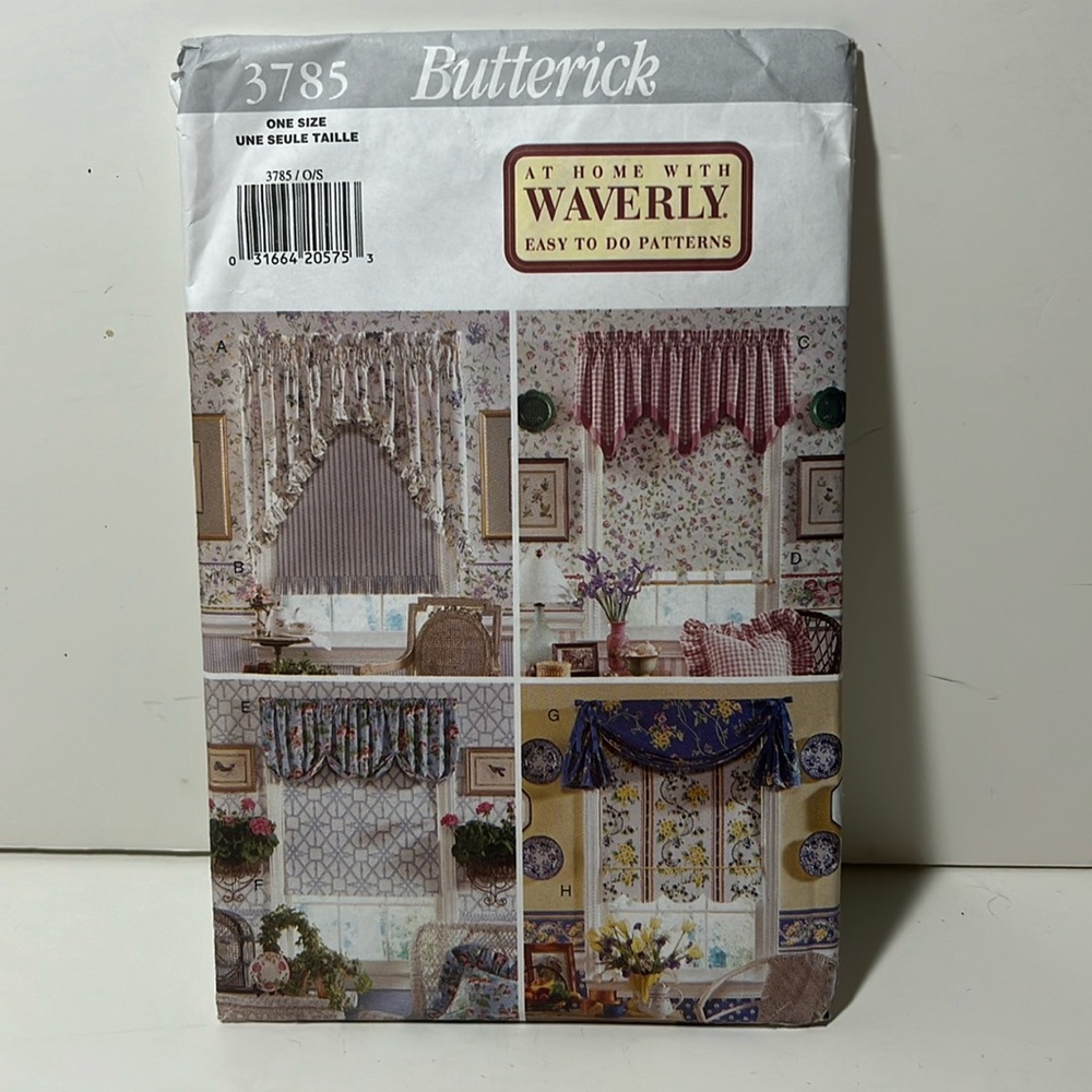 Butterick draperies valance & shade sewing patterns